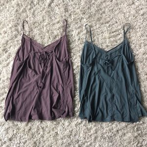 Lululemon tank tops, great condition, forest green and plum color